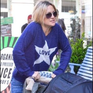 291 Venice Love Star Sweater Blue Size 1 Alpaca